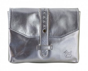 Red Dog silver leather ipad bag